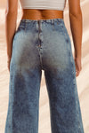 Mid Rise Wide Leg Back Zipper