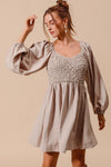 Stone Smocked Dress