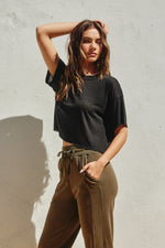 Cropped Raw Hem Top