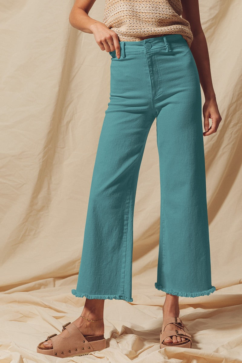 Fray Hem Wide Leg Jean