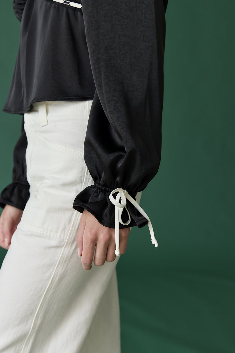 Satin Ribbon Detail Blouse