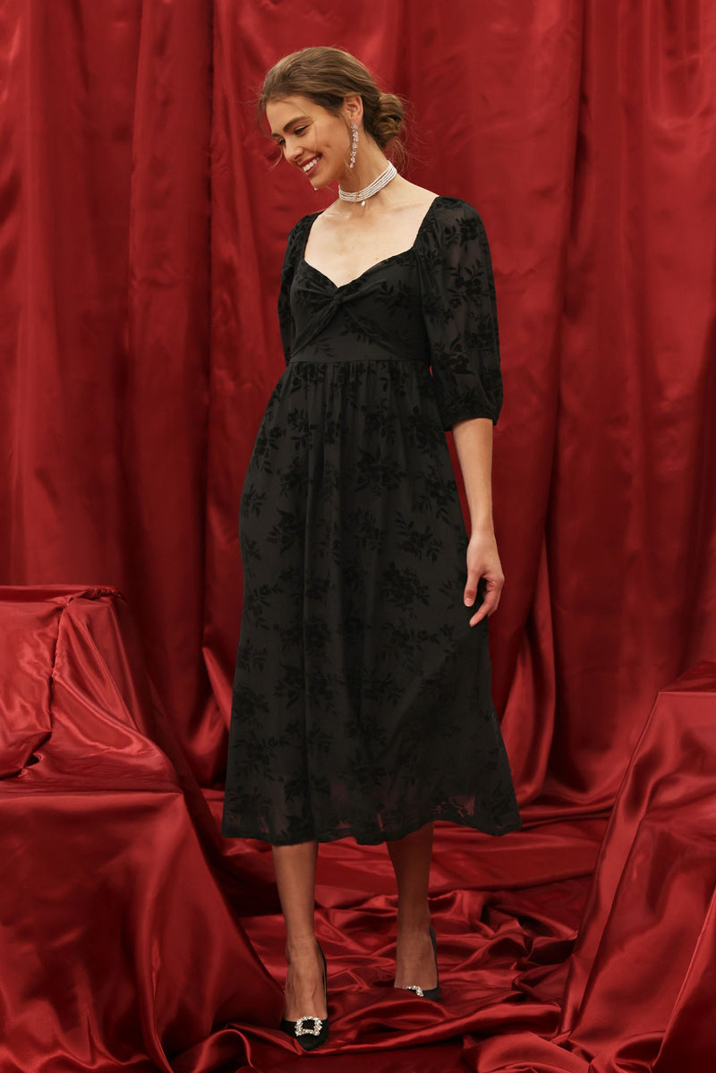 Floral Velvet Holiday Dress