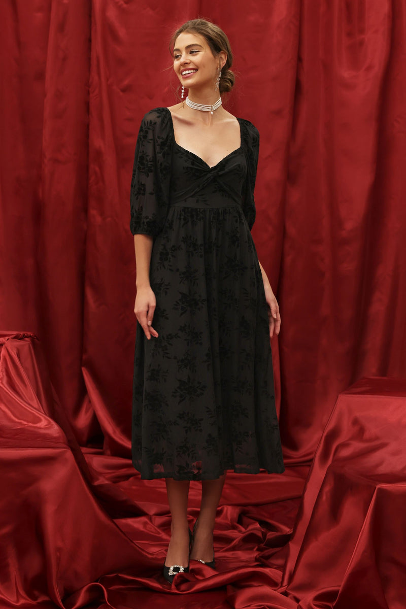 Floral Velvet Holiday Dress