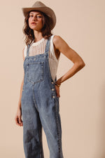 Washed Denim Wide Leg Overall