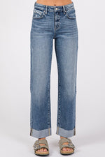 Mid Rise Baggy Straight Denim
