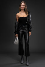 High Waisted Faux Leather Pant