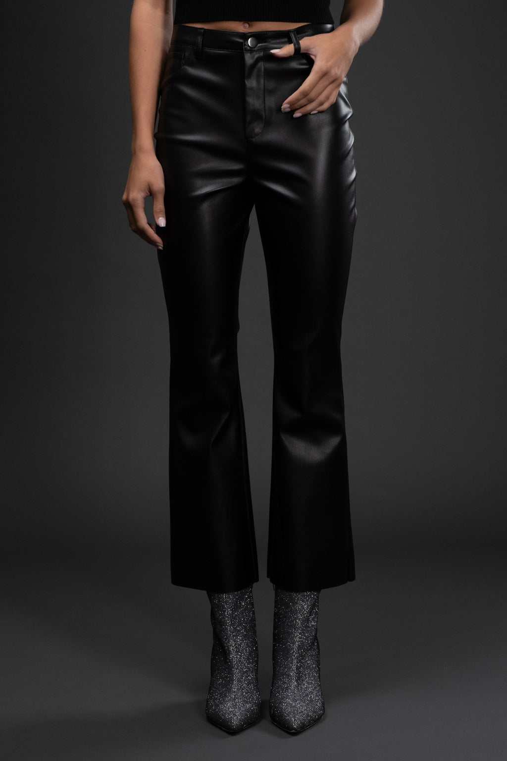 High Waisted Faux Leather Pant
