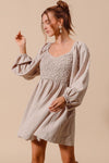 Stone Smocked Dress