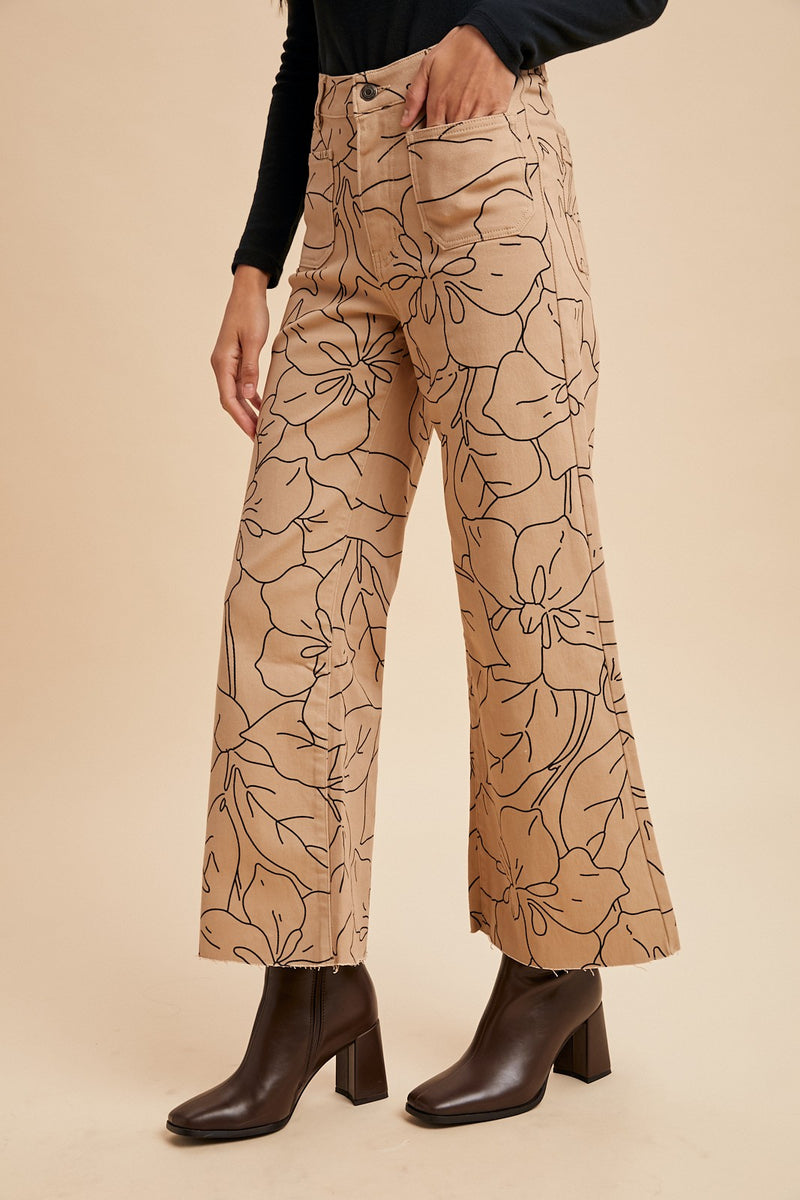 Floral Wide Leg Jean