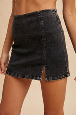 Denim Slit Skort