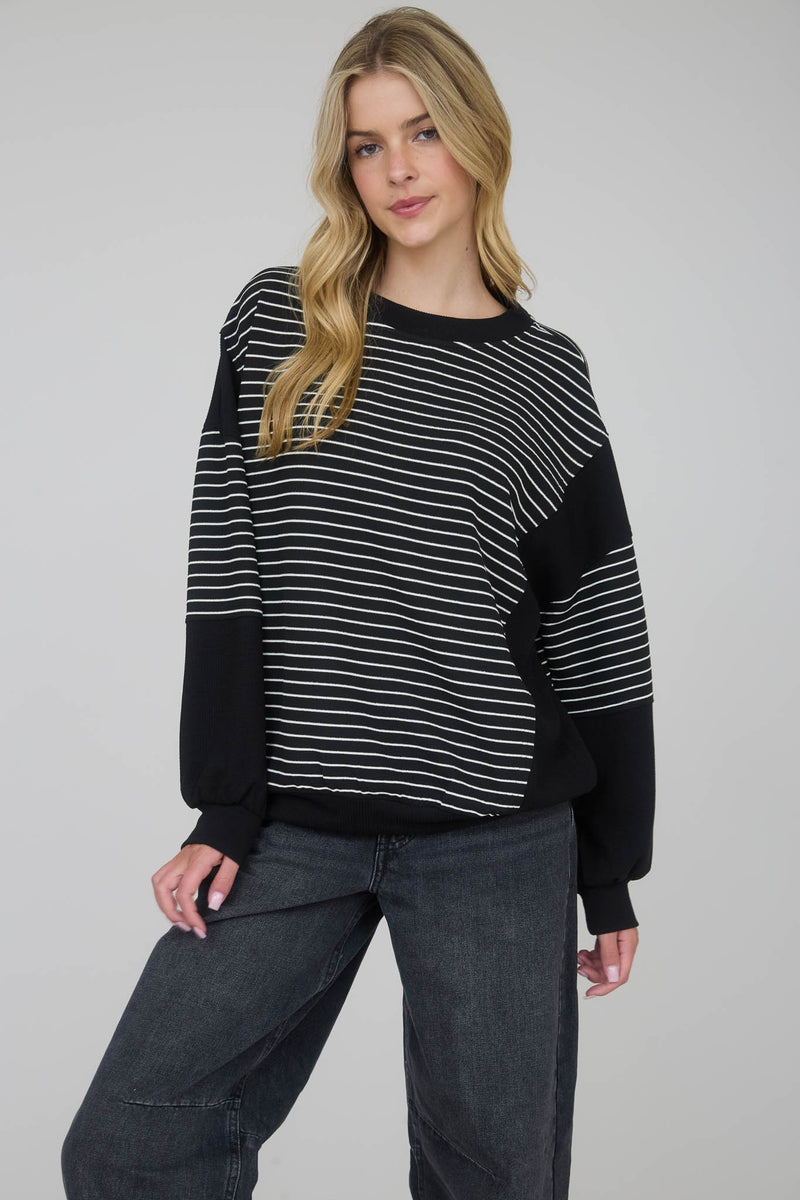 Striped Knit Sweater Top
