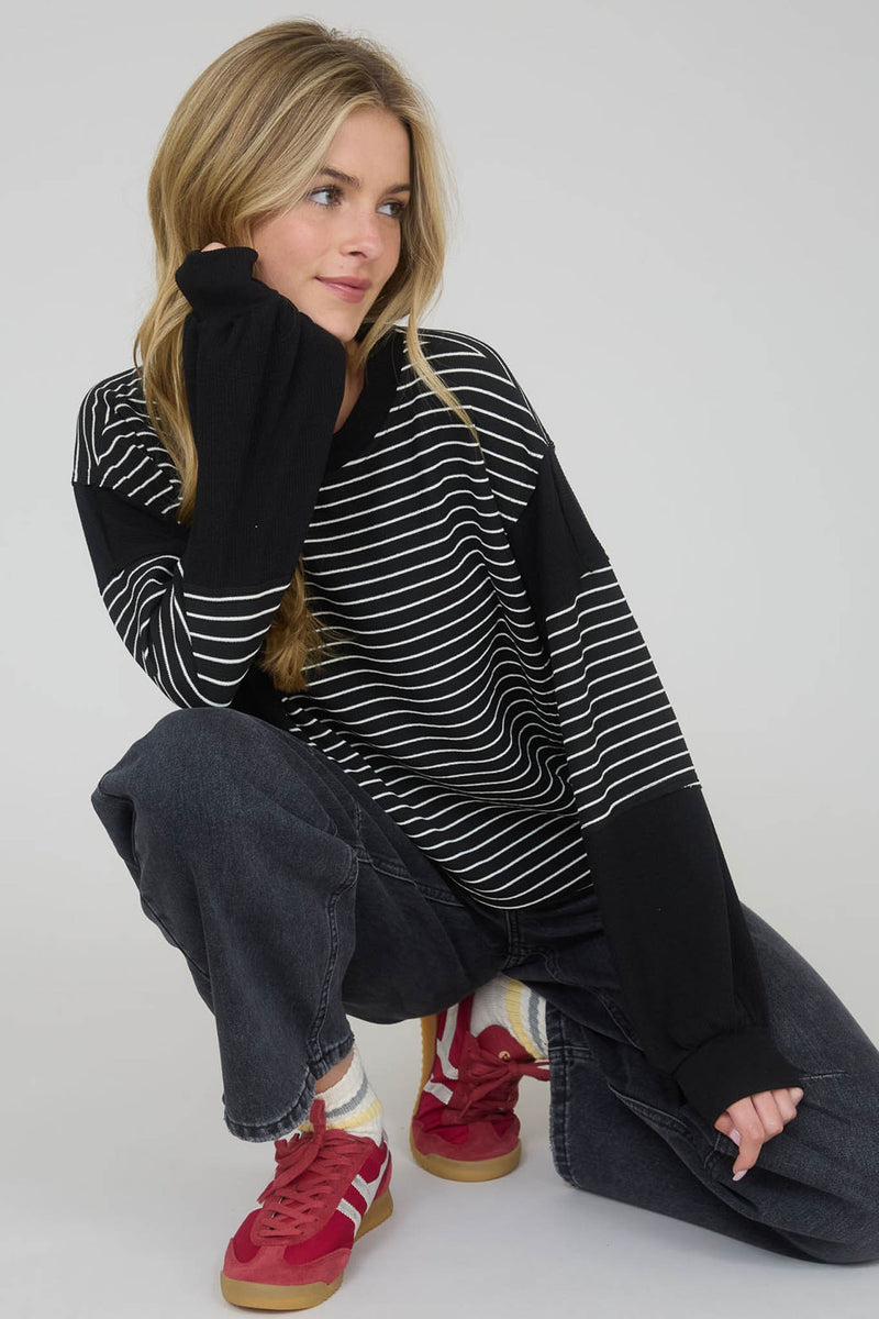 Striped Knit Sweater Top