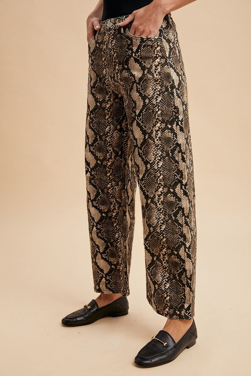 BO Snake Print Barrel Jean