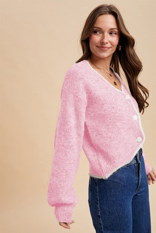 Pink Wool Cardigan