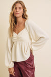 Crinkle Babydoll Blouse