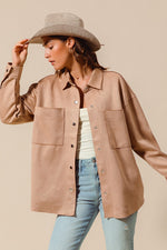 Sued Snap Shacket