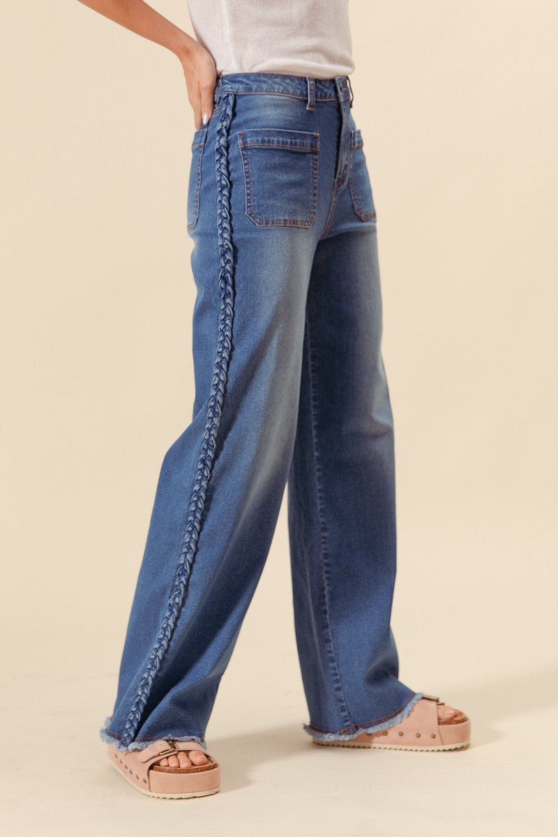 Mid Rise Straight Leg Denim