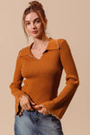 Wavy Scallop Knit Top