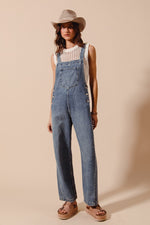 Washed Denim Wide Leg Overall