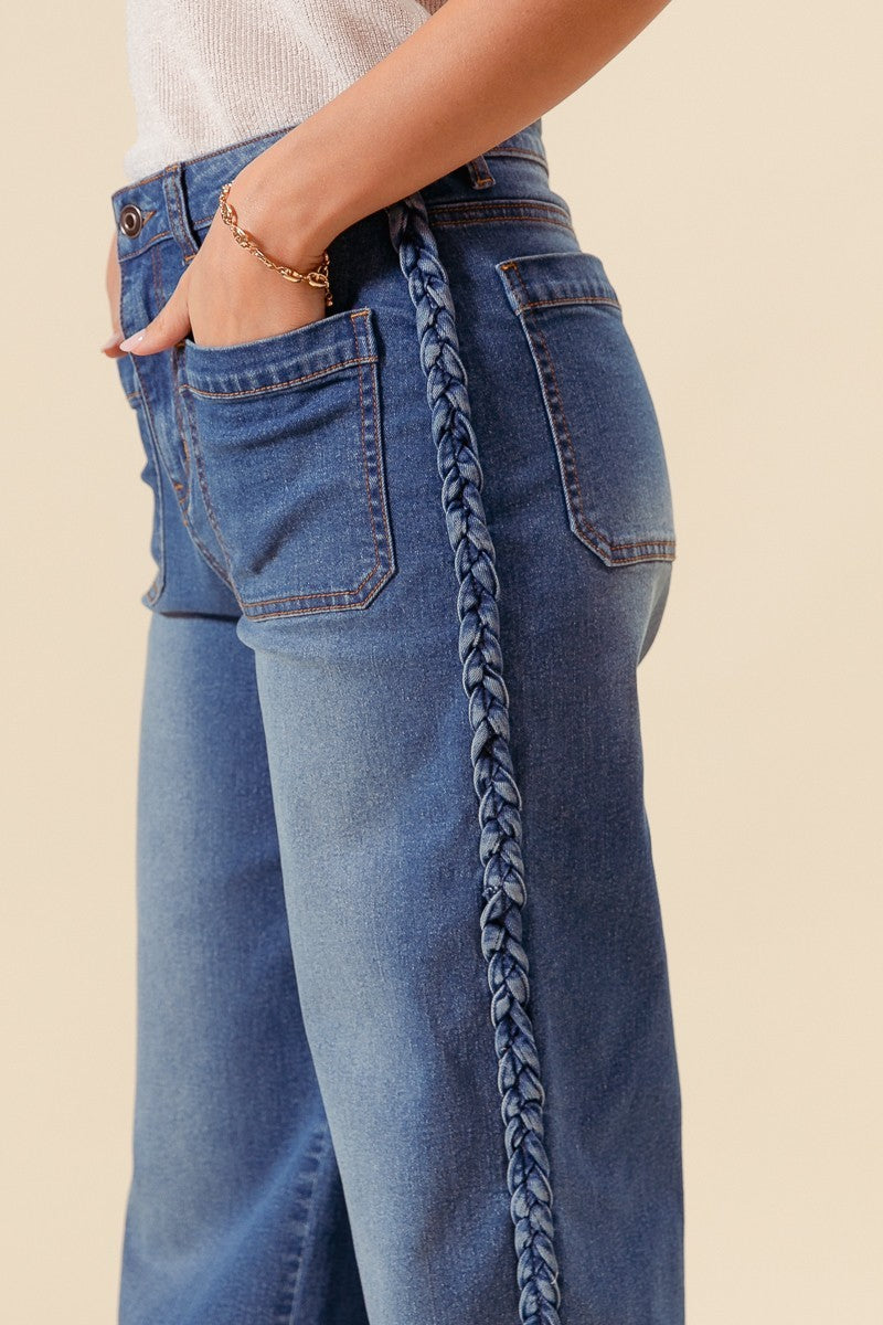 Mid Rise Straight Leg Denim