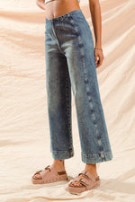 Mid Rise Wide Leg Back Zipper