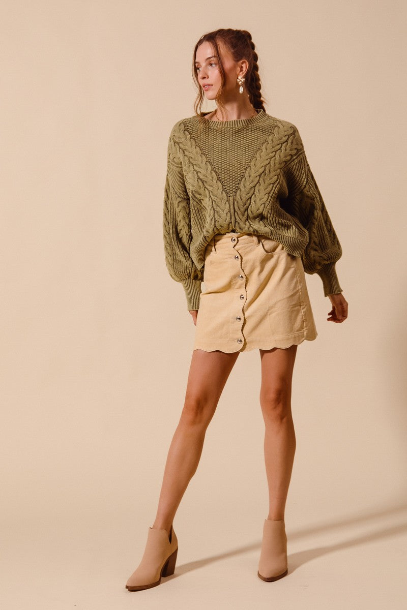 Corduroy Mini Skirt