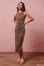 Leopard Knit Midi Dress