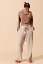 Brushed Wide Rib Knit Pant