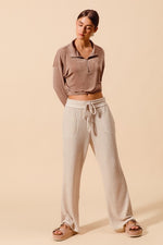 Brushed Wide Rib Knit Pant