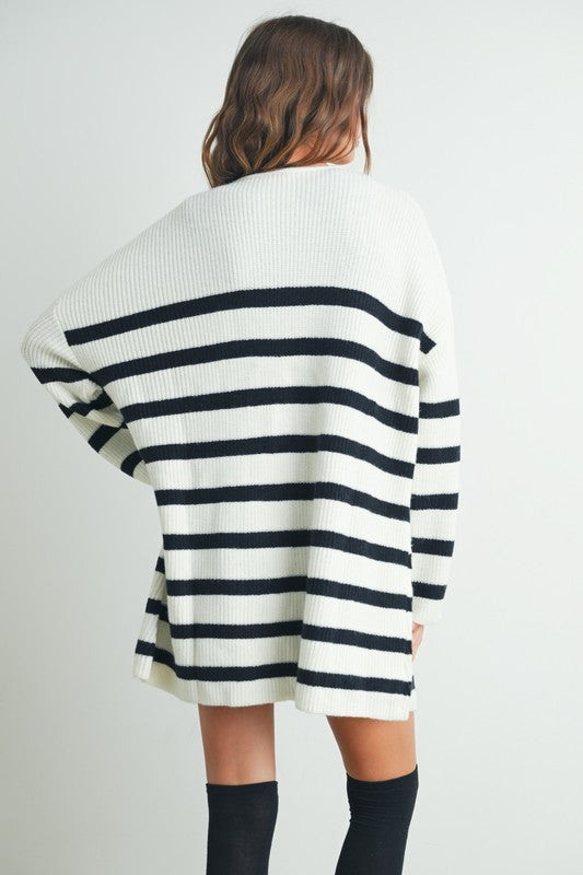 Knitted Stripe Maxi Cardigan