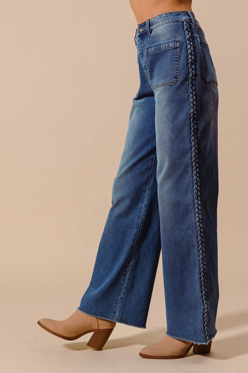 Mid Rise Straight Leg Denim