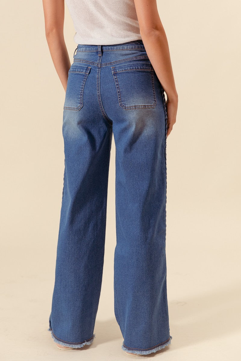 Mid Rise Straight Leg Denim
