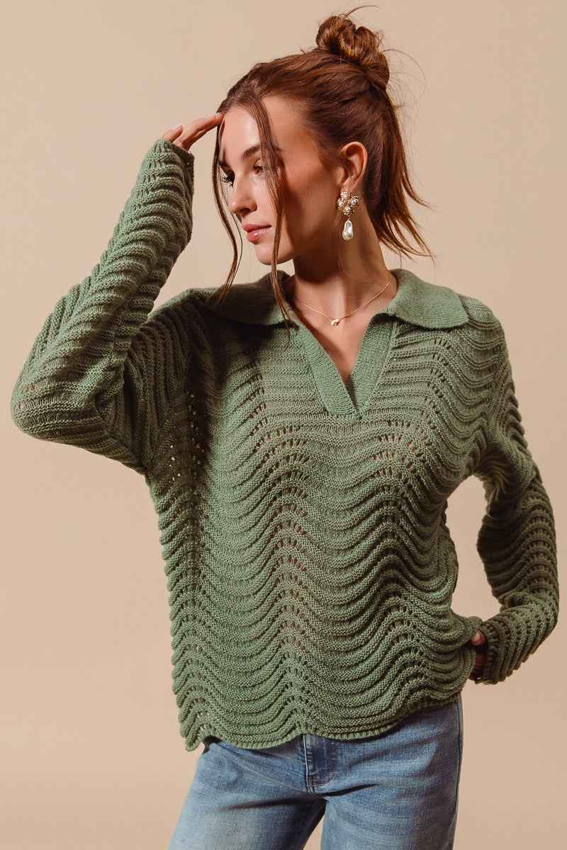 Wavy Texture Sweater