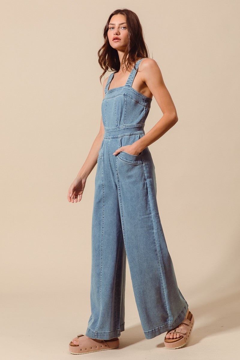Bootcut Denim Jumpsuit