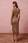 Leopard Knit Midi Dress