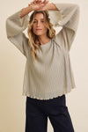Pleated Flare Blouse Top