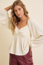 Crinkle Babydoll Blouse